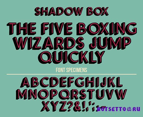 Ultrashock Shadow Box Vector Font