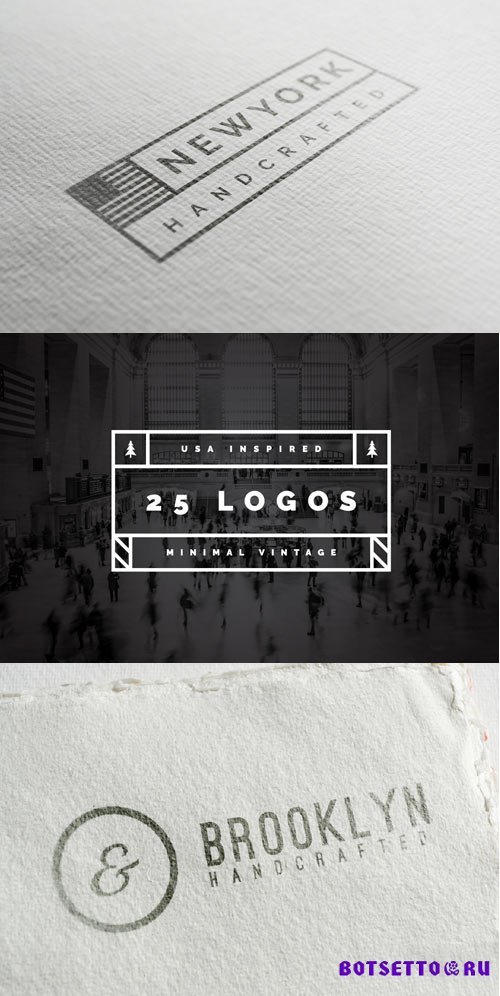 25 US Inspired Minimal Vintage Logos