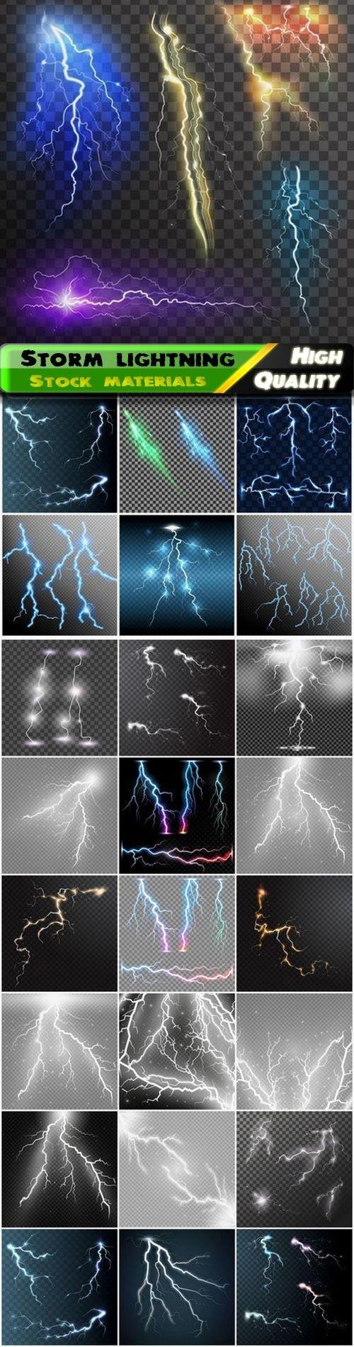 Storm lightning and light effects transparent - 25 Eps