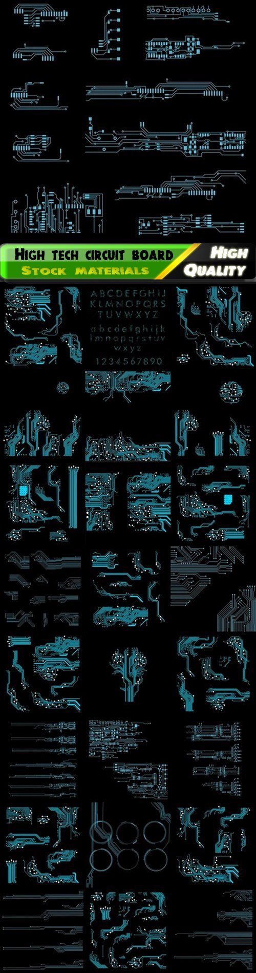 High tech circuit board abstract background 25 Eps