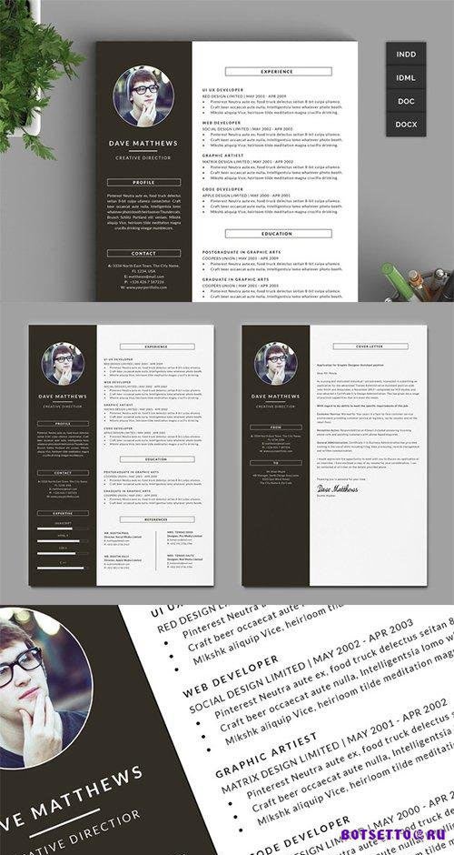 Hipster Resume/CV with Cover Letter