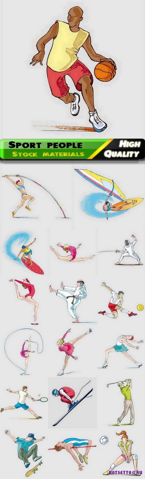 Athletic sport man and woman and Olympic Games 16 Eps
