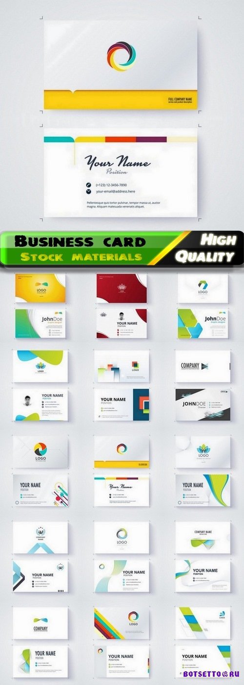 Modern business card flyer banner poster with front and back 15 Eps
