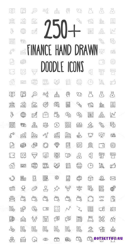 250+ Finance Hand Drawn Doodle Icons