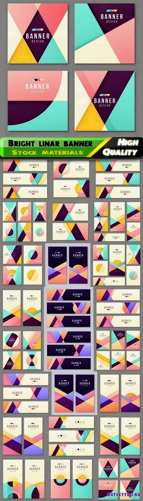 Bright linar modern banner flyer poster business card templates 25 Eps