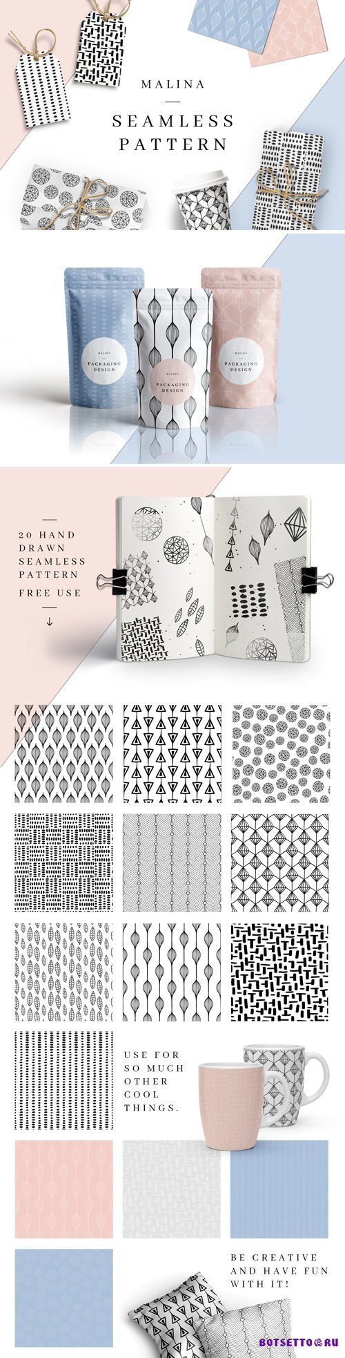 20 Handdrawn Seamless Patterns