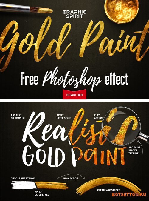 Photoshop Styles - Gold Paint Effect